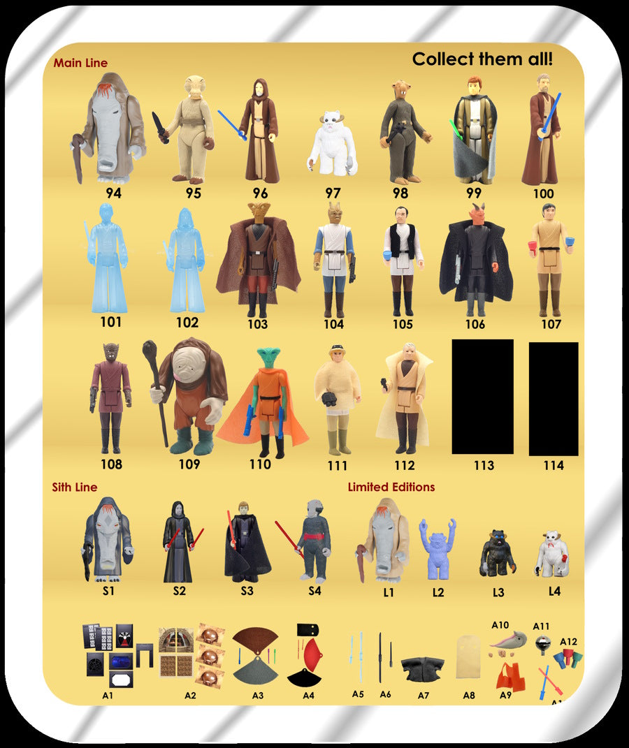 Scifi action figure black sword set